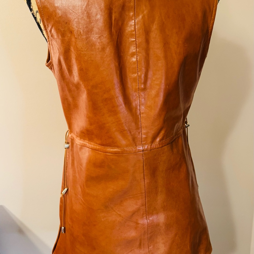 Etcetera Rust Leather Dress - image 2
